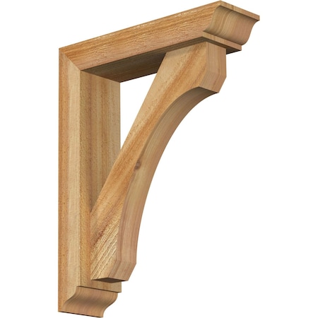 Ekena Millwork Legacy Traditional Rough Sawn Bracket w/ Offset Brace, Western Red Cedar, 4"W x 14"D x 18"H BKT0402X14X18LEC01RWR